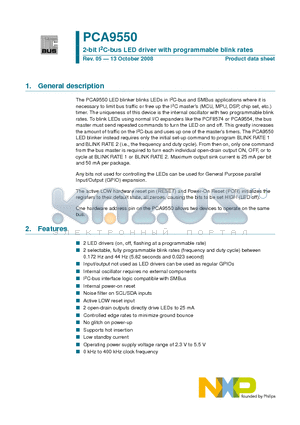 PCA9550TK datasheet - 2-bit I2C-bus LED driver with programmable blink rates