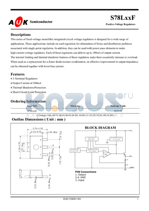 S78L15F datasheet - Positive-Voltage Regulators