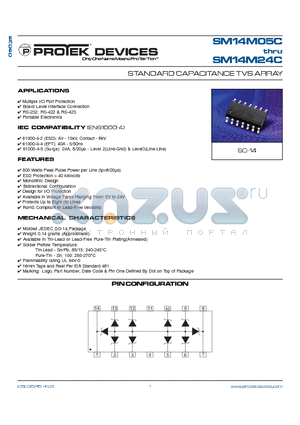 SM14M05C datasheet - STANDARD CAPACITANCE TVS ARRAY