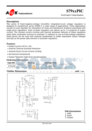 S7905PIC datasheet - Fixed-Negative-Voltage Regulator