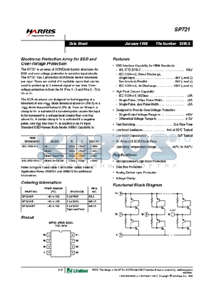 SP721AP datasheet - ELECTRONIC PROTECTION ARRAY FOR ESD AND OVER-VOLTAGE PROTECTION