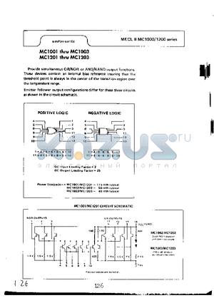 MC1000 datasheet - 6-INPUT GATES