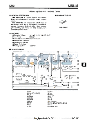 NJM2538B datasheet - Video Amplifier with 75 ohms Driver