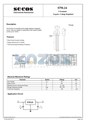 S79L24 datasheet - Negative Voltage Regulator