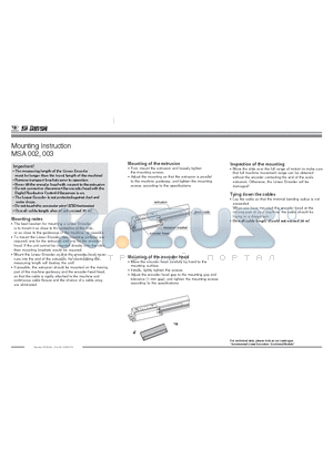 MSA003 datasheet - Mounting Instruction