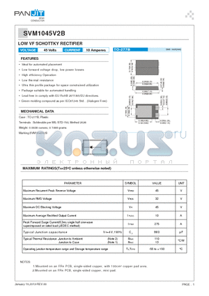 SVM1045V2B datasheet - LOW VF SCHOTTKY RECTIFIER