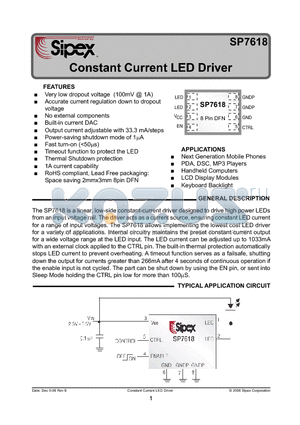 SP7618ER-L datasheet - Constant Current LED Driver