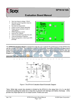 SP7619 datasheet - Evaluation Board Manual