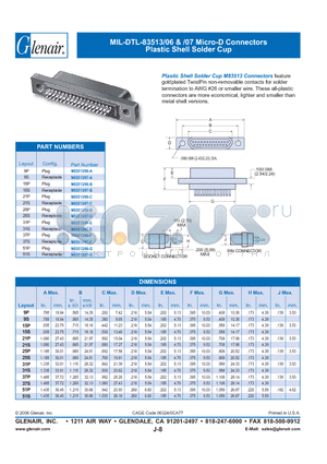 M83513-06-B datasheet - Micro-D Connectors