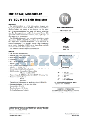 MC100E142FNR2G datasheet - 5V ECL 9-Bit Shift Register