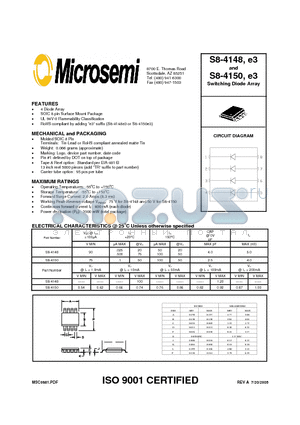 S8-4150 datasheet - Switching Diode Array