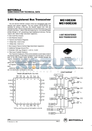 MC100E336 datasheet - 3-BIT REGISTERED BUS TRANSCEIVER