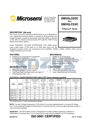 SM16LC03C datasheet - TVSarray  Series
