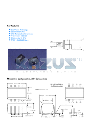 MSAU100 datasheet - MSAU100 SERIES 1 WATT ULTRA MINIATURE SMD DC/DC CONVERTERS SINGLE OUTPUT