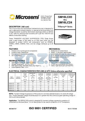 SM16LC15 datasheet - TVSarray  Series