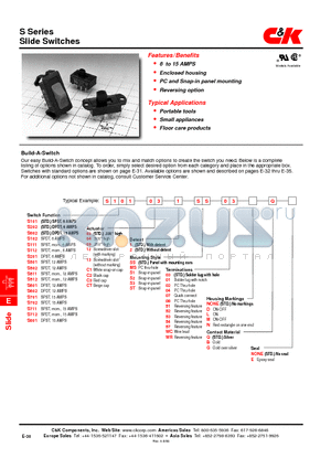 S80203SS03DBE datasheet - Slide Switches