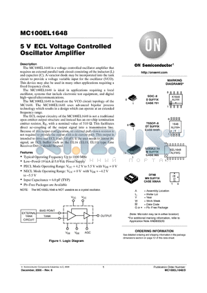 MC100EL1648 datasheet - 5 VECL Voltage Controlled Oscillator Amplifier