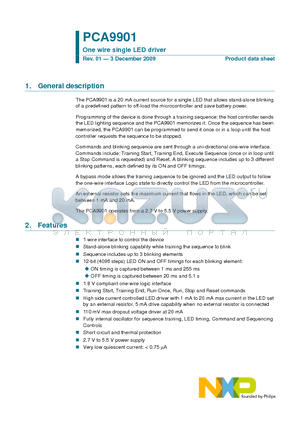 PCA9901DP datasheet - One wire single LED driver