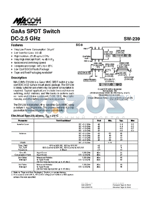 SW-239 datasheet - GaAs SPDT Switch DC-2.5 GHz