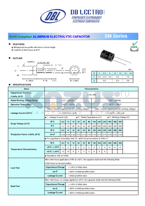 SM1A221LT datasheet - ALUMINIUM ELECTROLYTIC CAPACITOR