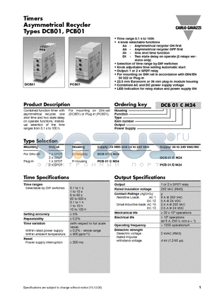 PCB01DM24 datasheet - Timers Asymmetrical Recycler