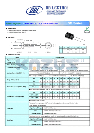 SM1C100MR datasheet - ALUMINIUM ELECTROLYTIC CAPACITOR