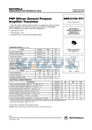 MSB1218A-RT1 datasheet - PNP GENERAL PURPOSE AMPLIFIER TRANSISTORS SURFACE MOUNT