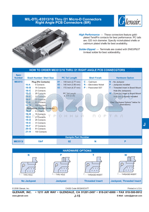 M83513-16-A01CP datasheet - Micro-D Connectors