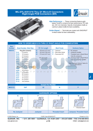 M83513-16-A02NW datasheet - Micro-D Connectors