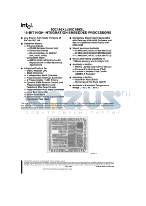 S80C188XL20 datasheet - 16-BIT HIGH-INTEGRATION EMBEDDED PROCESSORS
