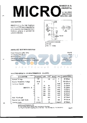 MSB32DA-0 datasheet - ULTRA HIGH BRIGHTNESS RED LED LAMP