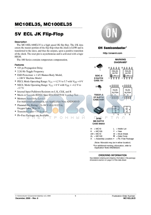 MC100EL35DG datasheet - 5V ECL JK Flip-Flop