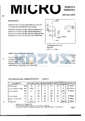 MSB32WA datasheet - RED LED LAMPS