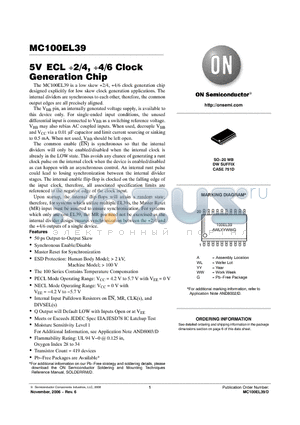 MC100EL39DWG datasheet - 5V ECL 2/4, 4/6 Clock Generation Chip