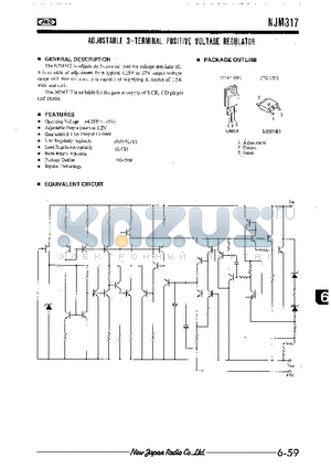 NJM317F datasheet - ADJUSTABLE 3-TERMINAL POSITIVE VOLTAGE REGULATOR