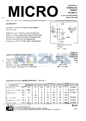 MSB36A datasheet - ULTRA HIGH BRIGHTNESS GREEN LED LAMP