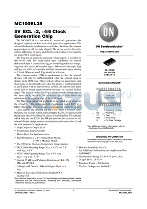 MC100EL38DW datasheet - 5V ECL 2, 4/6 Clock Generation Chip