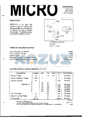 MSB51DA-3 datasheet - ULTRA HIGH BRIGHTNESS RED LED LAMP