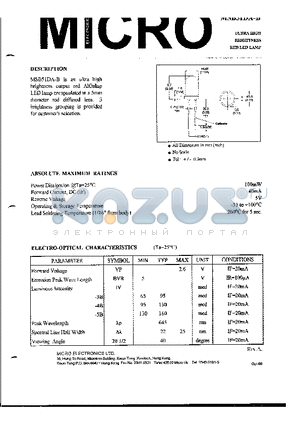 MSB51DA-B datasheet - ULTRA HIGH BRIGHTNESS RED LED LAMP