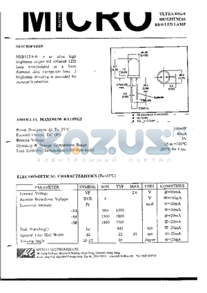 MSB51TA-B datasheet - ULTRA HIGH BRIGHTNESS RED LED LAMP