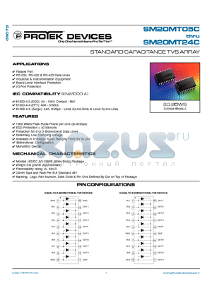 SM20MT05C datasheet - STANDARD CAPACITANCE TVS ARRAY