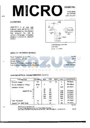 MSB51TK-2 datasheet - ULTRA HIGH BRIGHTNESS RED LED LAMP