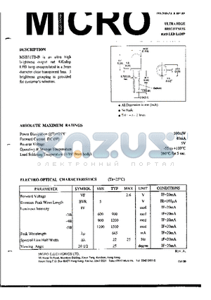 MSB51TB-B datasheet - ULTRA HIGH BRIGHTNESS RED LED LAMP