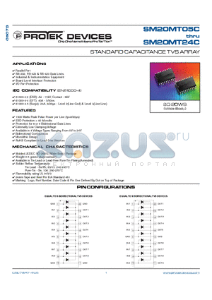 SM20MT24C datasheet - STANDARD CAPACITANCE TVS ARRAY