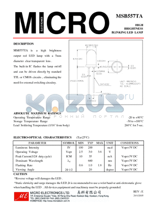 MSB557TA datasheet - BLINKING LED LAMP