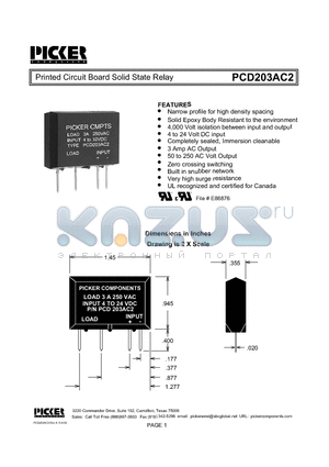 PCD203AC2 datasheet - Printed Circuit Board Solid State Relay