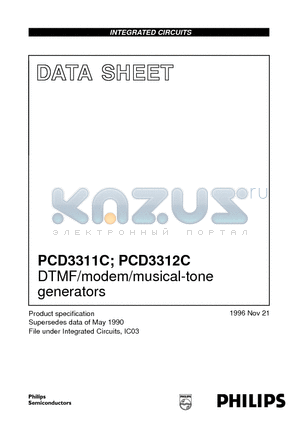 PCD3312C datasheet - DTMF/modem/musical-tone generators