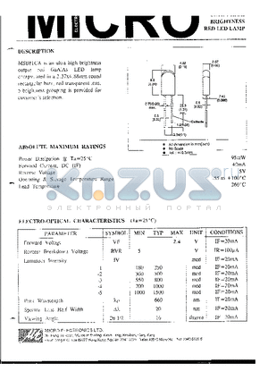 MSB81CA-3 datasheet - BRIGHTNESS RED LED LAMP