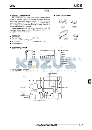 NJM555L datasheet - TIMER