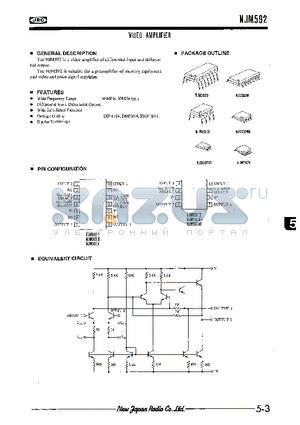 NJM592V datasheet - VIDEO AMPLIFIER